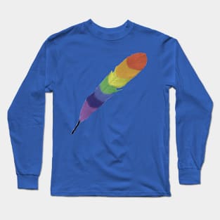 LGBT Pride Flag Rainbow Feather Long Sleeve T-Shirt